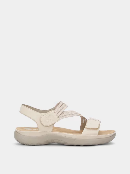 Кожаные босоножки Rieker бежевые