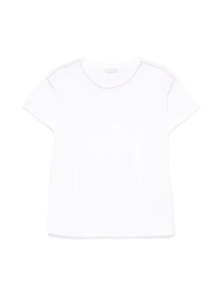 Koszulka Liu Jo z kryształkami elegancka z krótkim rękawem biała