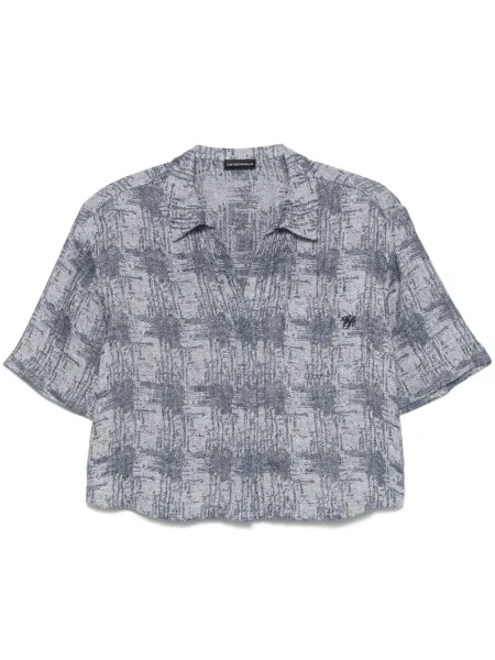 Cămașă Emporio Armani din jacard alb