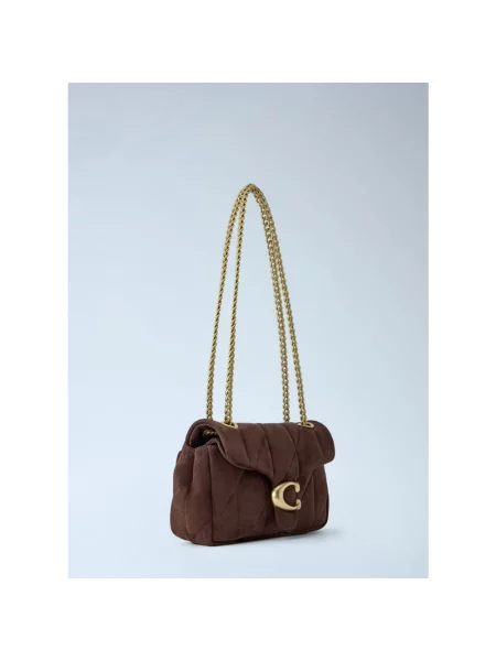 Torebka crossbody Coach zamszowa brązowa