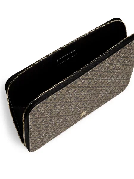 TOMMY HILFIGER Taška na notebook MONO kaki biela čierna