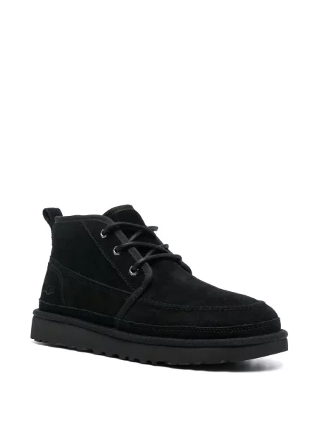 Botine Ugg cu șireturi din piele de căprioară negru