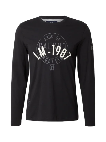La Martina Tricou gri închis / negru alb