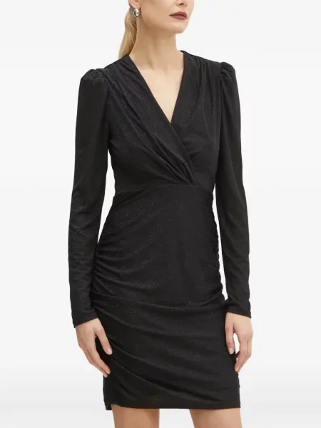 Rochie mini Morgan cu decolteu în V negru