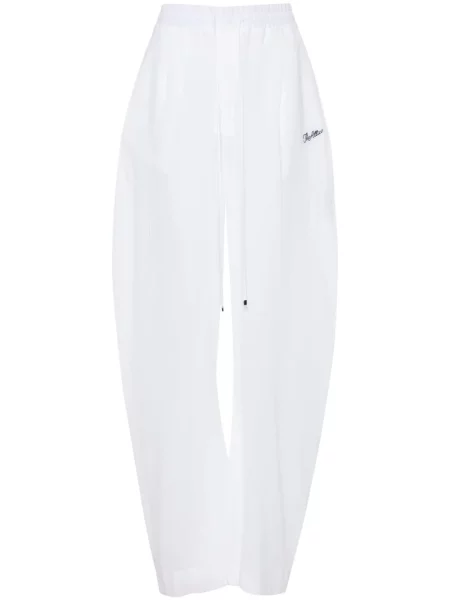 Pantaloni The Attico cu broderie alb