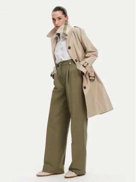 Barbour Kalhoty z materiálu Ava Wide Leg zelená