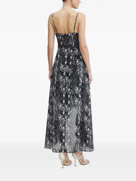 Rochie Morgan cu imagine cu model piele de șarpe cu bretele negru