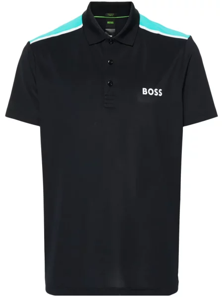 Tricou polo Boss cu imagine albastru