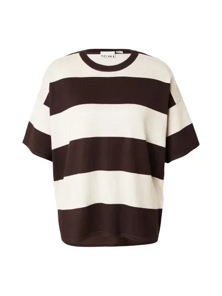 ICHI Tricou IHLULS ciocolatiu alb