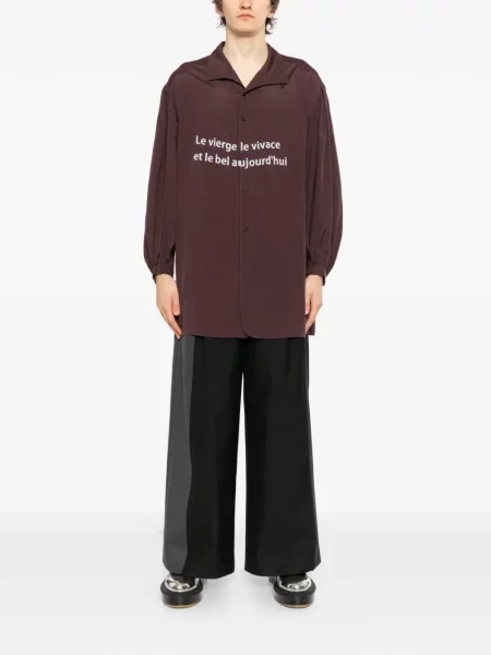 Košulja Yohji Yamamoto s printom smeđa