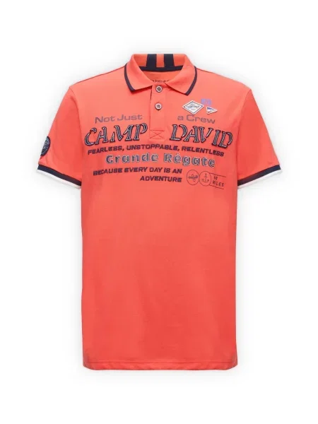 CAMP DAVID Póló French Coast I tengerészkék / világospiros fehér
