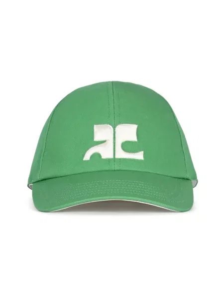 Czapka z daszkiem Courreges z logo zielona