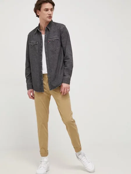 Levi's koszula jeansowa regular z kołnierzykiem klasycznym szary