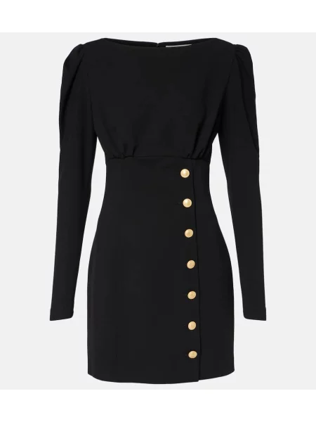 Volnena obleka Alessandra Rich črna