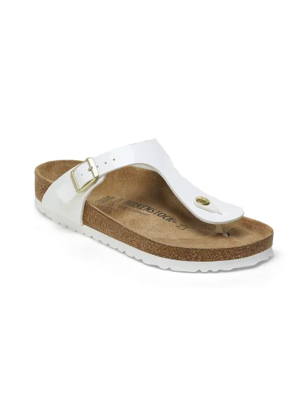 Birkenstock Gizeh Birko-Flor Patent Narrow Fit Patent White Kobiety Sandały Birkenstock Size: biały