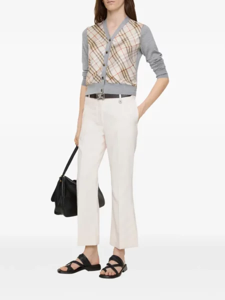 Gyapjú trapéz levágott nadrág Burberry