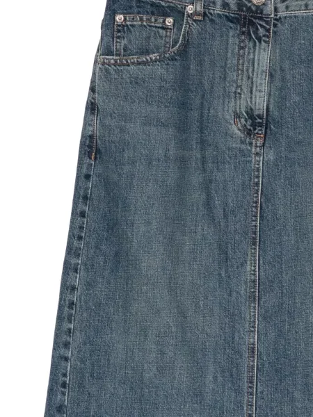 Fustă din denim Juun.j asimetrică albastru