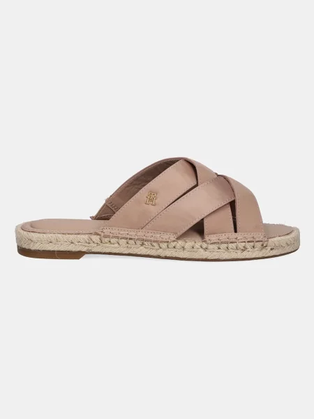 Tommy Hilfiger Natikači SATIN ESPADRILLE MULE bež
