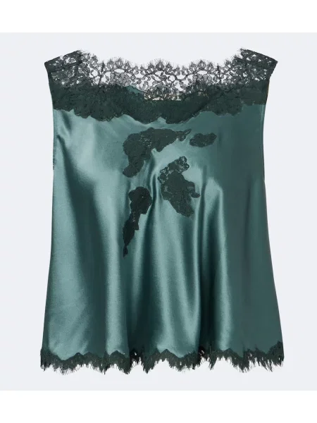 Top Dôen din satin verde