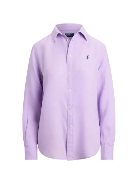 Cămașă Polo Ralph Lauren cu decolteu rotund violet
