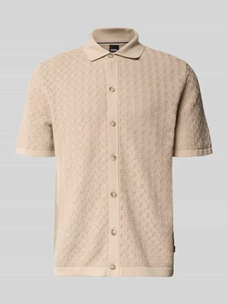 Koszula casualowa o kroju relaxed fit z czystej bawełny model NAPPO' Boss beżowa