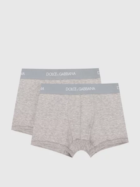 Дитячий набір сірих меланжевих трусиків-хіпсів з логотипом Dolce&gabbana сірий