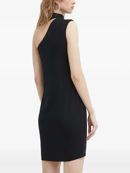 Rochie mini Iro cu volane cu un umăr gol de costum negru