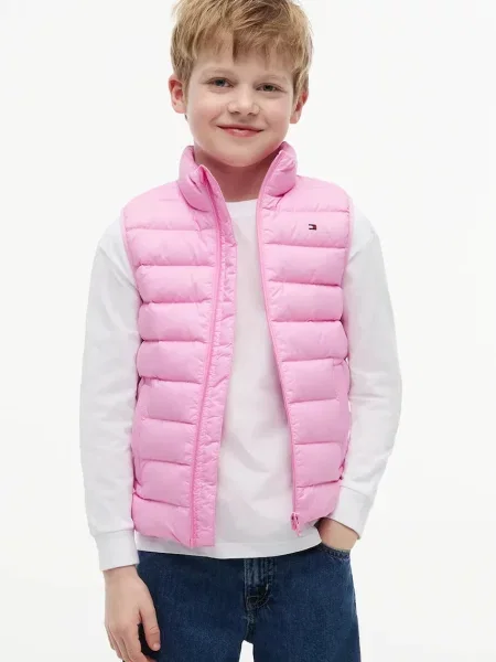 Tommy Hilfiger пухен елек за деца розово