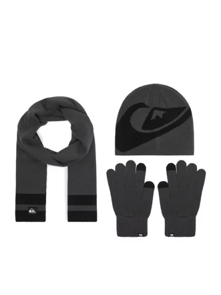 Set kapa šal i rukavice Quiksilver Tamno siva