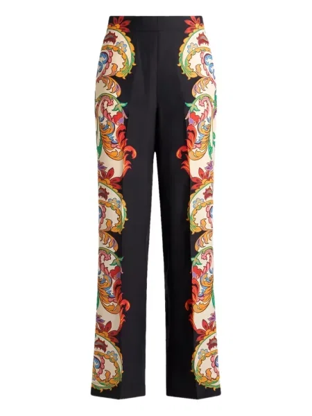 Pantaloni Etro de mătase negru