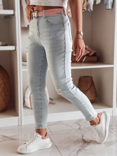 Blugi skinny Dstreet cu talie înaltă gri