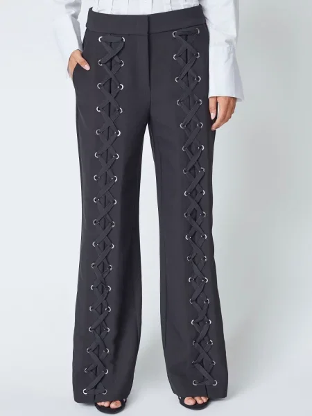 Co'couture Pantaloni Vola' negru