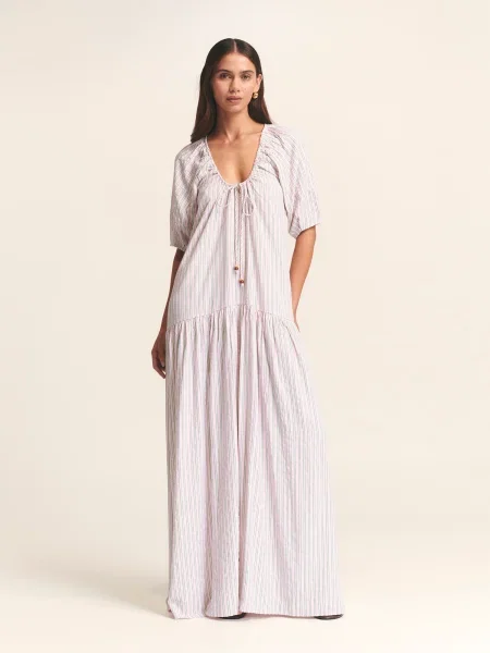 St MRLO Rochie Florence / roz pastel verde