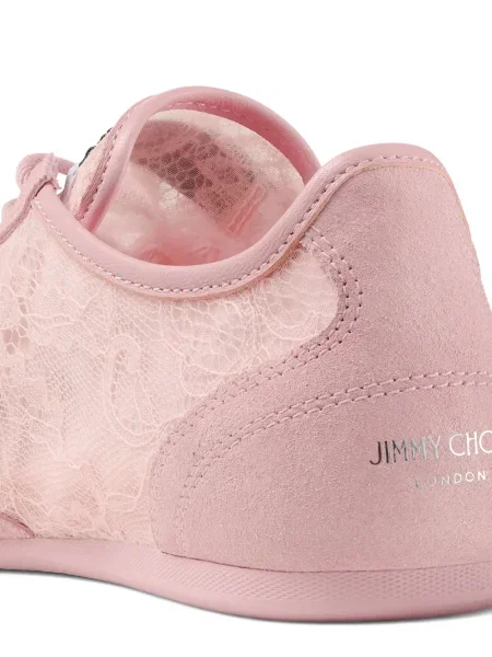 Sneakerși Jimmy Choo din dantelă roz