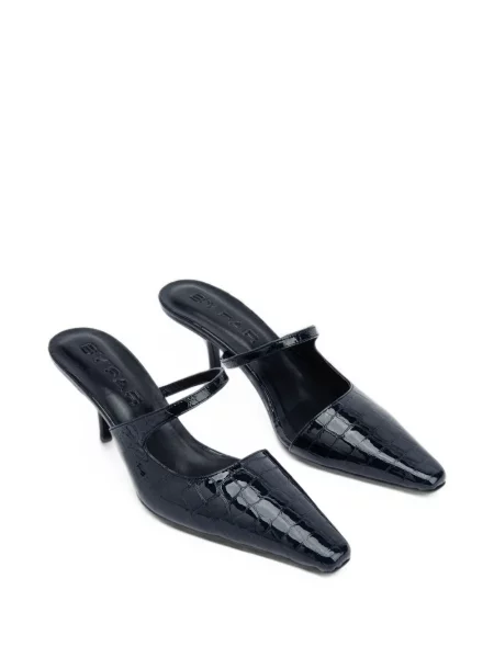 Papuci tip mules By Far din piele albastru