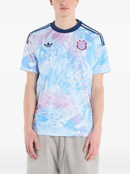 Cămașă Adidas din jerseu albastru