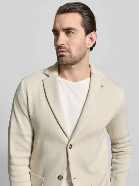 Marynarka na 2 o kroju slim fit z kołnierzem z połami Manuel Ritz biała