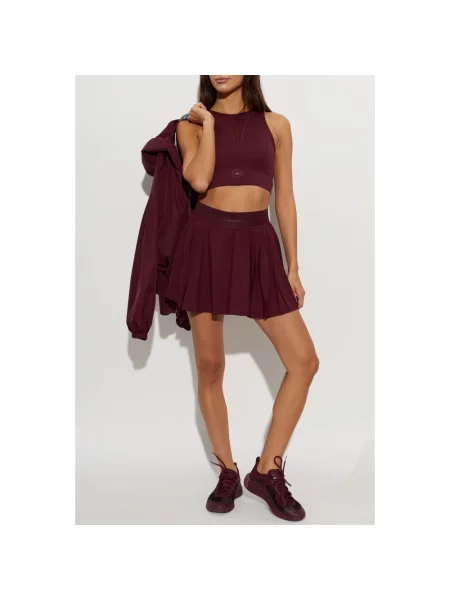Top sportowy Adidas By Stella Mccartney o skróconej długości fioletowy