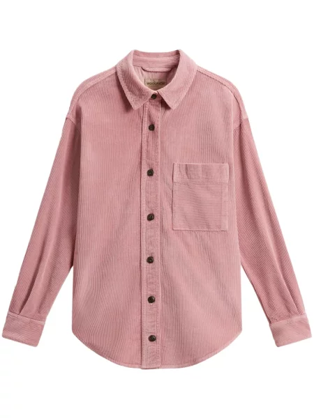 Cămașă Woolrich de catifea cord roz