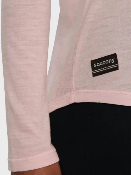 Лонгслив Saucony из шерсти мериноса розовый