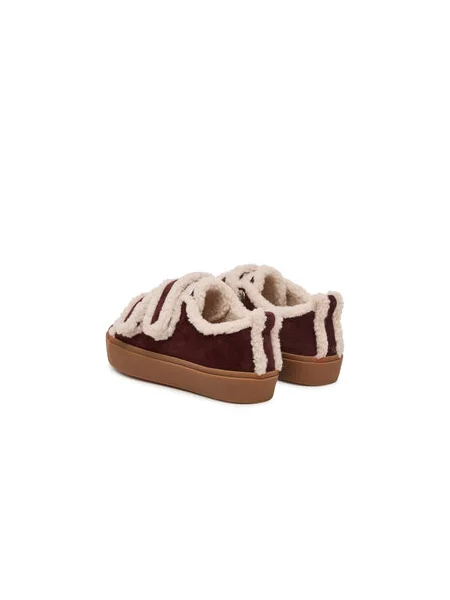 Tenisice Inuikii Shearling Low Velcro Tamnocrvena
