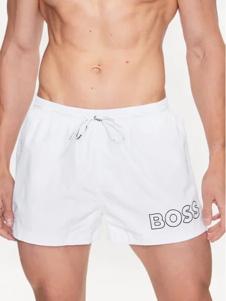 Boss Pantaloni scurți pentru înot alb