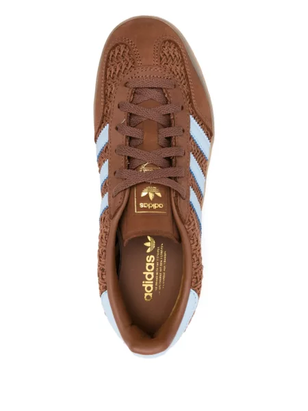 Sneakerși Adidas Gazelle din piele cu dungi maro