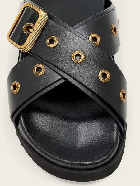 Кожаные ковбойские шлепанцы Allsaints