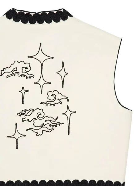 Haftowana kamizelka Zeus+dione bez rękawów biała