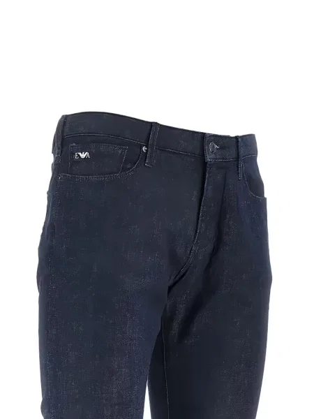Blugi Emporio Armani cu autograf albastru