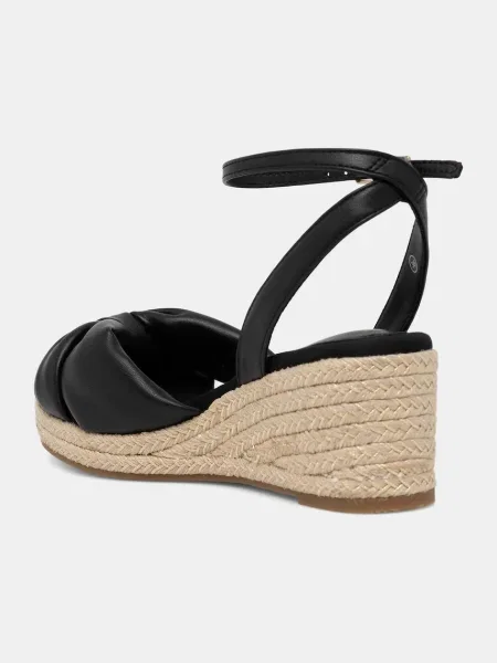 Sandály Tommy Hilfiger TH BOW MID CORK WEDGE černé