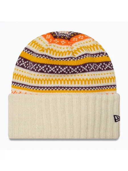 Női téli sapka New Era Rail Isle Cuff Knit Beanie light beige. Méret: OS bézs