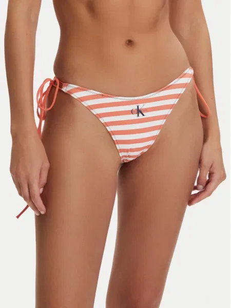 Calvin Klein Swimwear Bikini donji dio tamno plava bijela narančasta