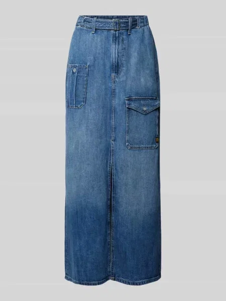 Spódnica jeansowa z rozcięciem G-star Raw niebieska